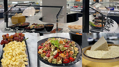 pasta and salad at 7 Kitchens buffet