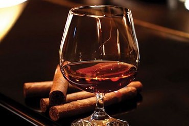 Fine handmade cigars and liquor in the cigar room