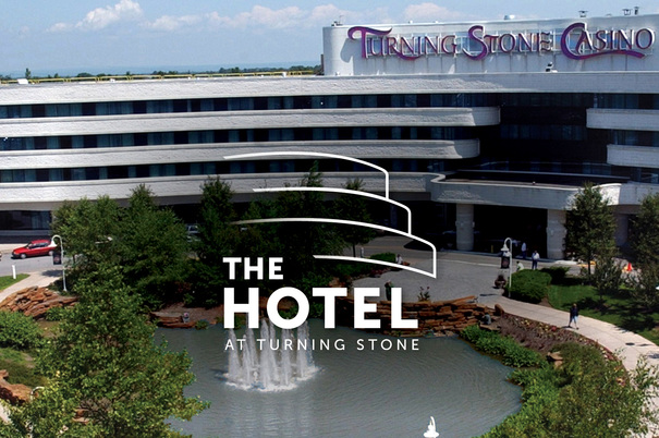 The Hotel at Turning Stone aerial shot of The Hotel entrance showing the garden and fountain