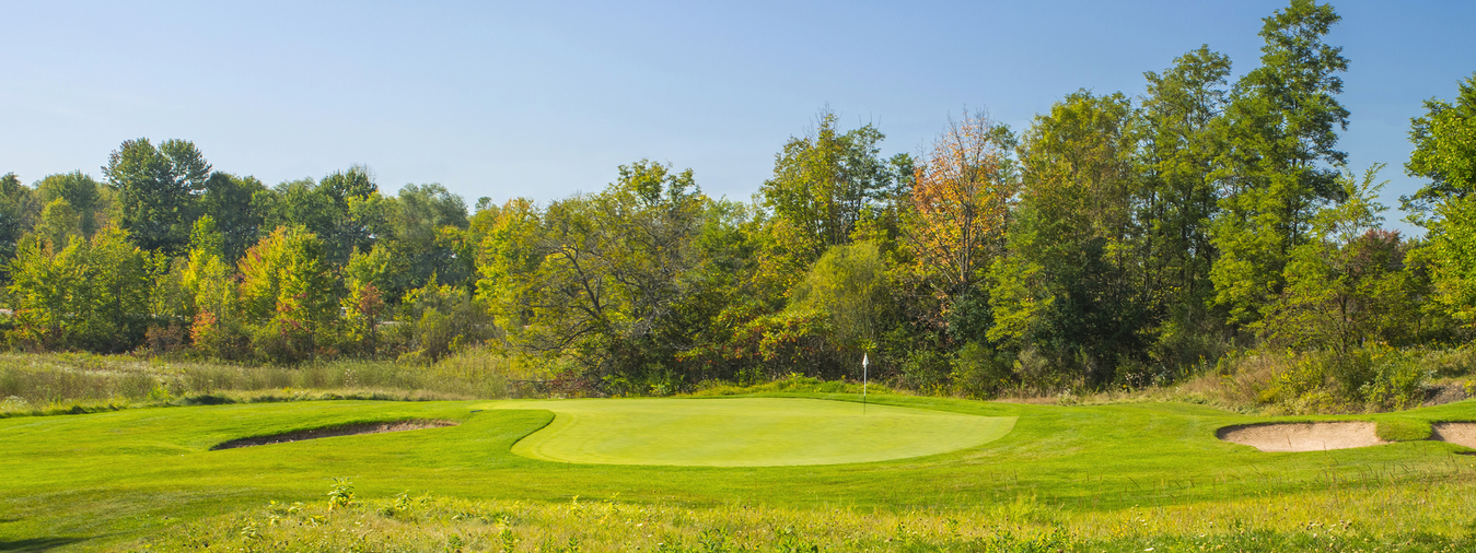 The greens of Sandstone Hollow golf course