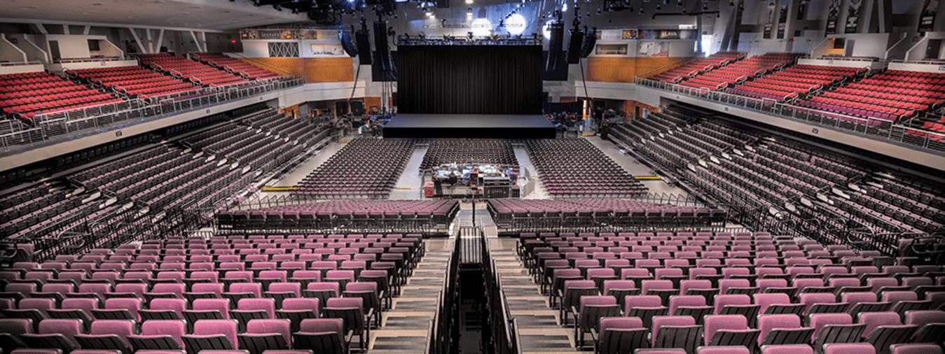 Concurrent style seating and stage in the Event Center at Turning Stone