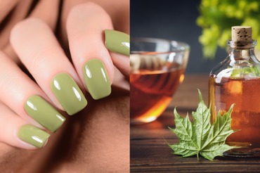 green nails manicure and honey