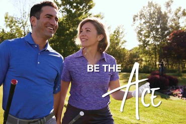 be the ace - golfer couple on a course 