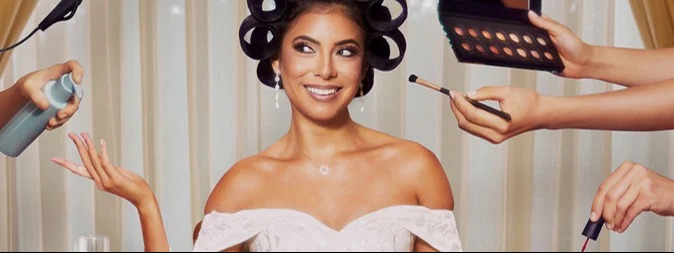 a bride being pampered