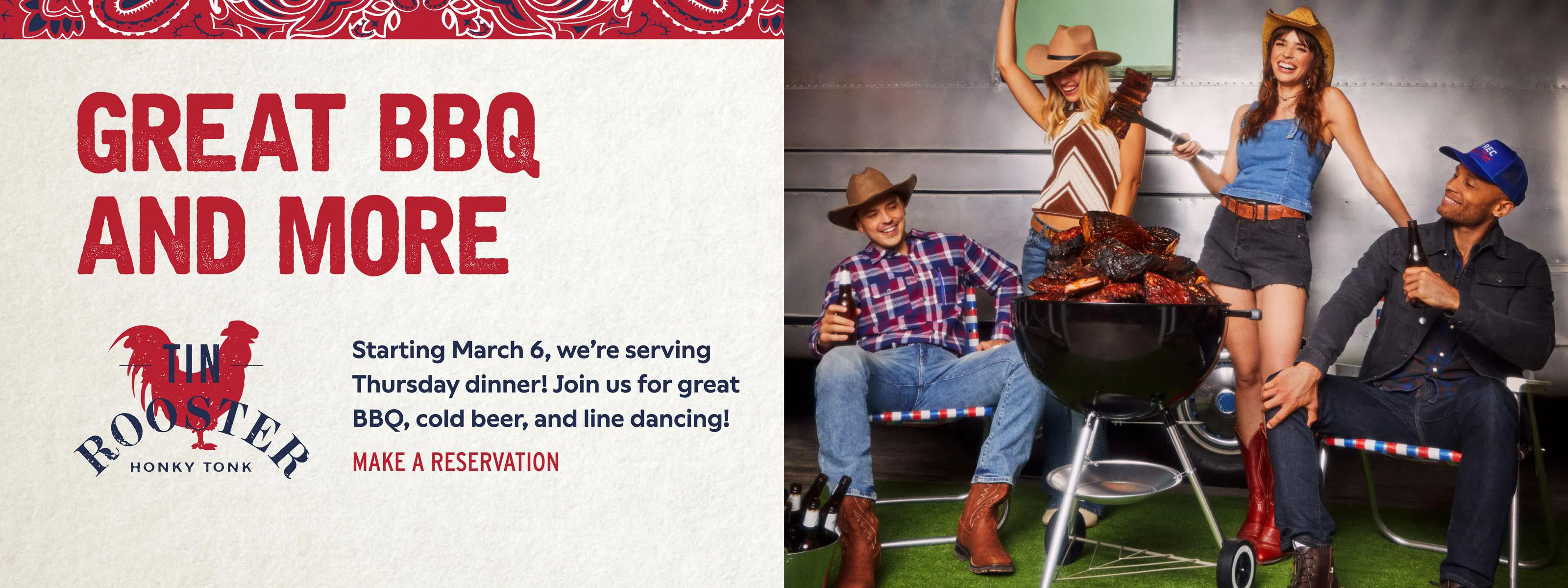 Tin Rooster Honky Tonk Thursday Dinner March 6