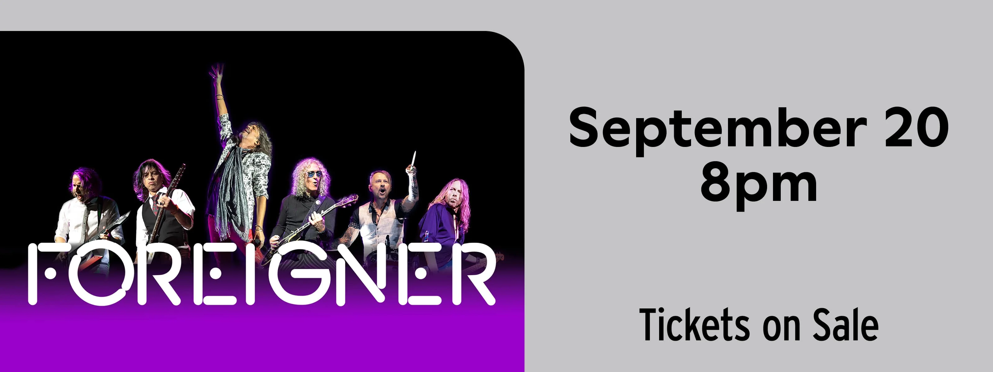 Foreigner September 20 at 8pm