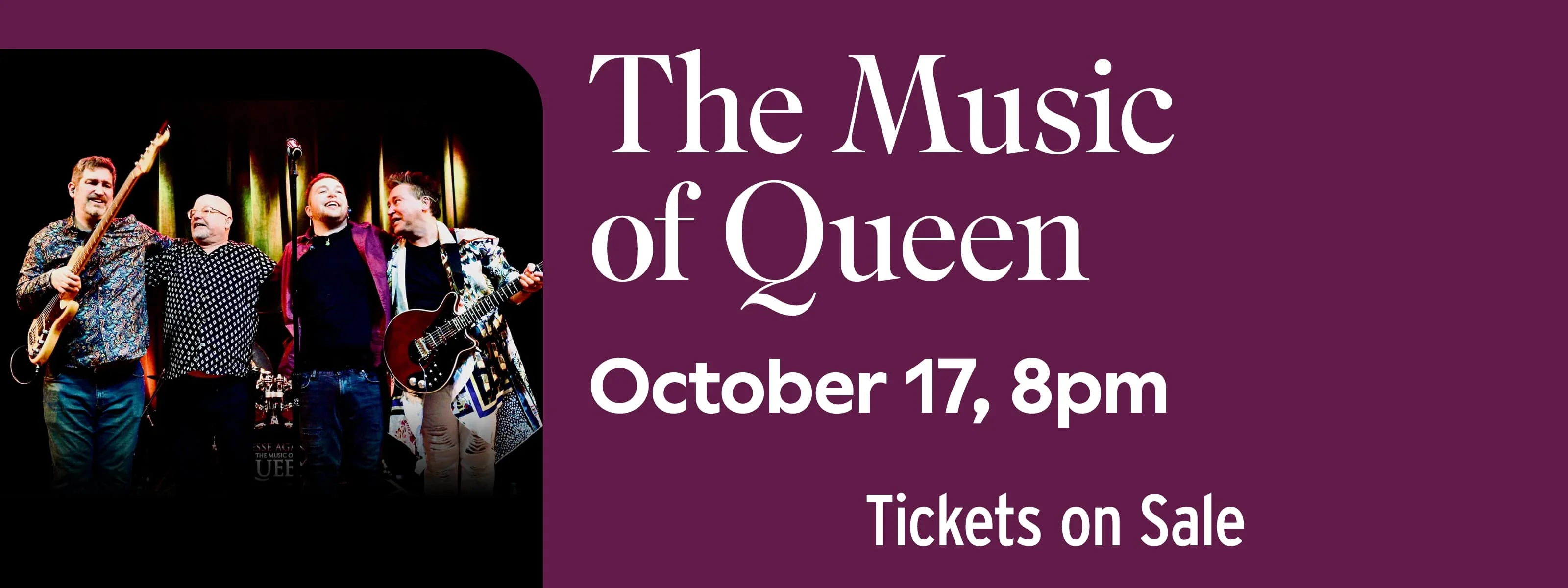 Jesse Agan – The Music of Queen October 17 at 8pm