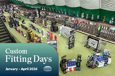 Isometric view of a marketplace inside a dome featuring golf accessories