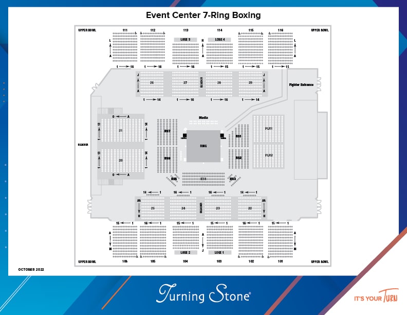 Turning Stone Event Center Fully Seated 7 Ring Boxing Seating Chart