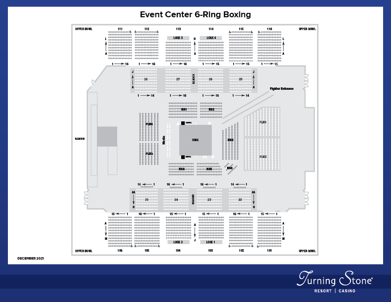 Turning Stone Event Center General Admission 6 Ring Boxing Seating Chart