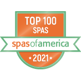 Spas of America Top 100 Spa 2021 award badge