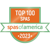 Spas of America Top 100 Spa 2023 award badge