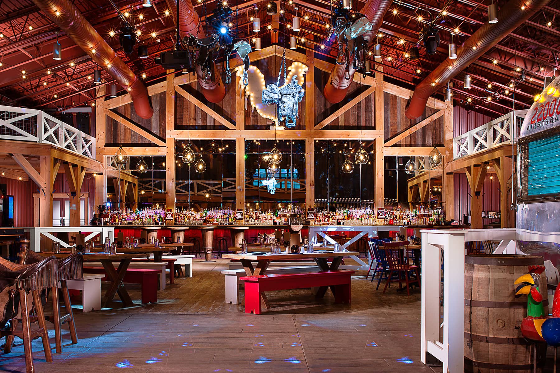Interior of Tin Rooster dance bar and country music venue