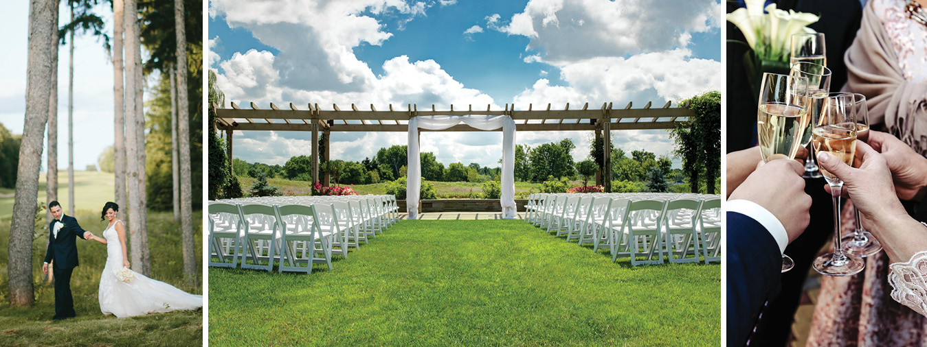 Bride, groom, and wedding party celebrate across Turning Stone's wedding venues