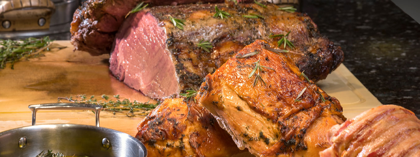 Carved roast beef from 7 Kitchens buffet at Turning Stone