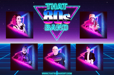 That 80s Band Logo with Band Members' Headshots