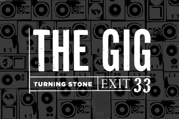 The Gig Turning Stone Exit 33 Logo Black and White