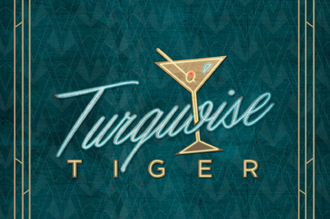 Turquoise Tiger teal and gold logo