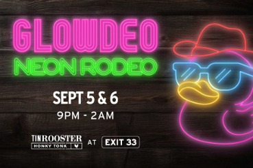 Glowdeo Friday, September 5 & Saturday, September 6 at Tin Rooster Honky Tonk