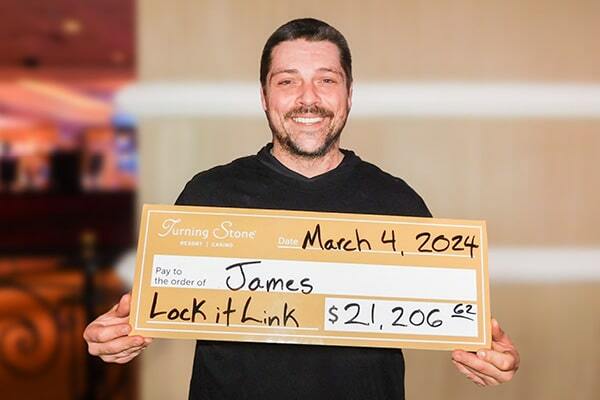James won $21,206 on Lock it Link