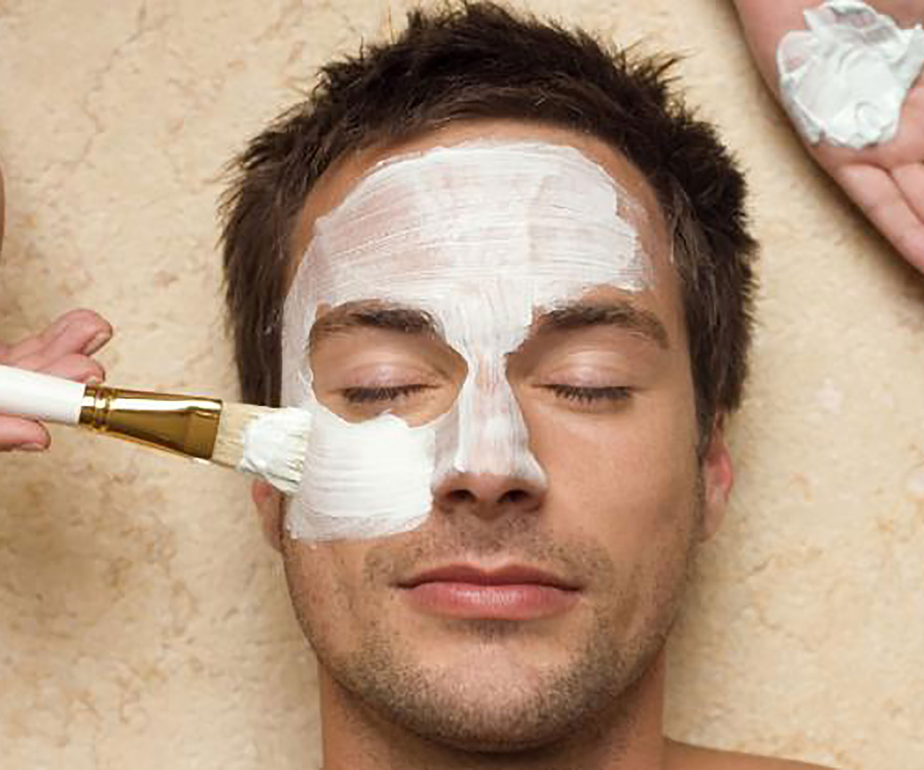 Man receives facial treatment at Skana spa in Verona, NY