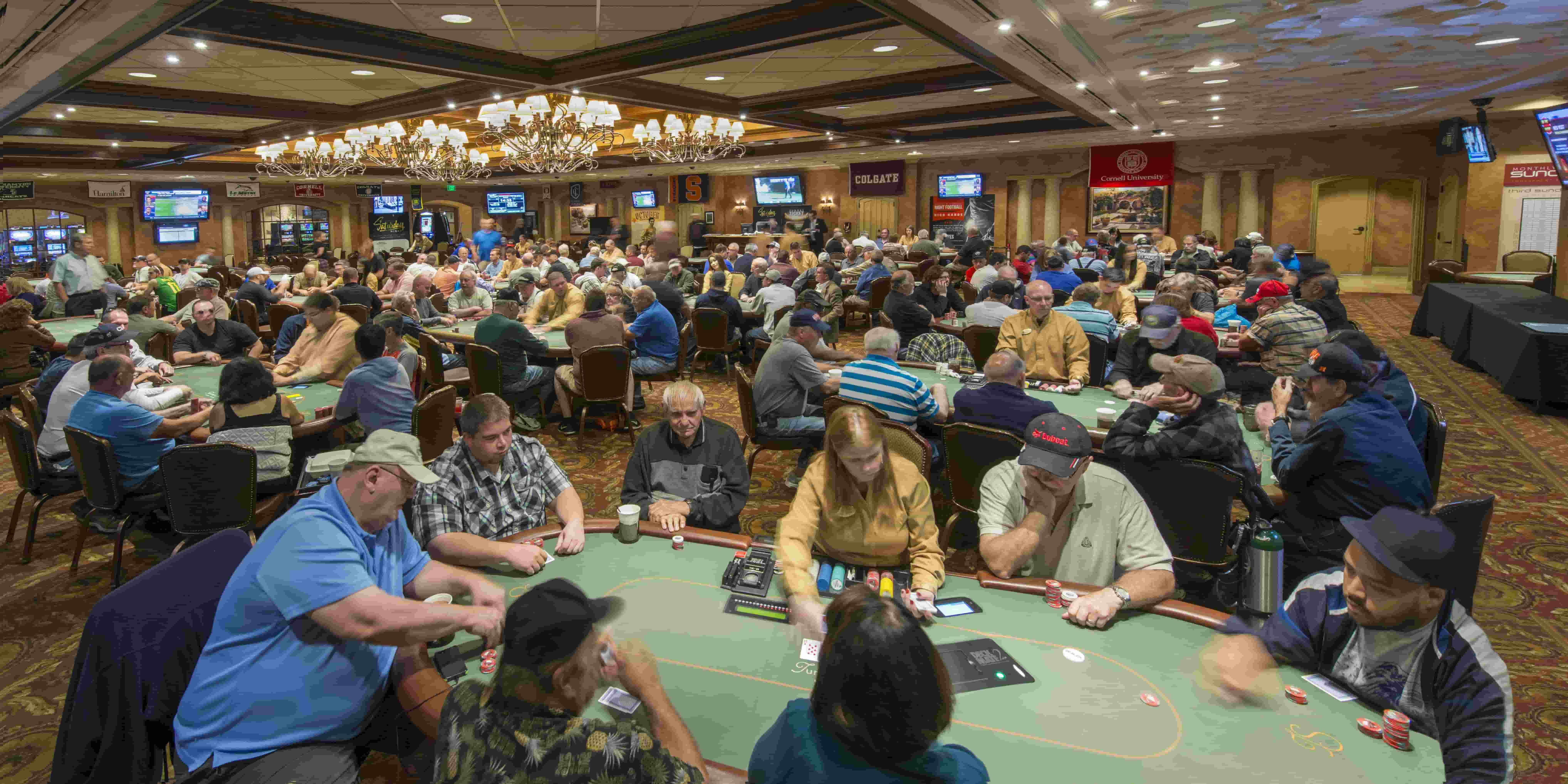 Occupied Poker room tables at Turning Stone