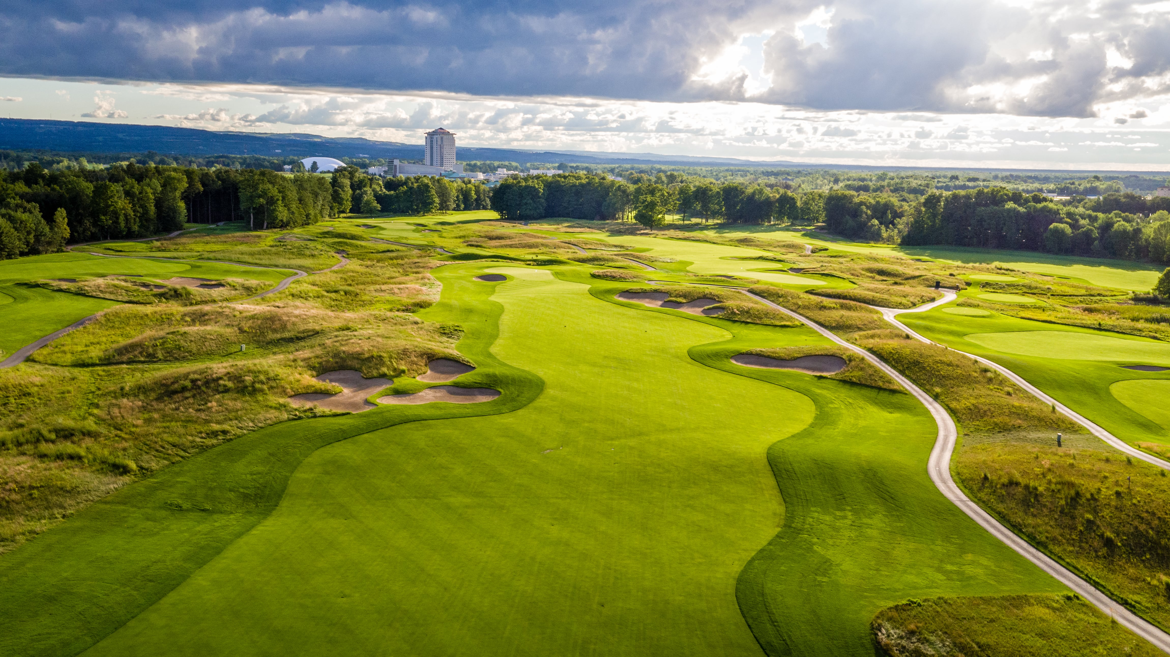 Aerial view of Shenendoah Golf Course at Turning Stone Resort Casino in New York