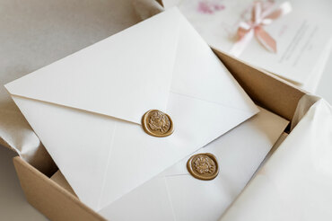 Wedding Invitations with gold seal